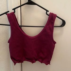 maroon crop top